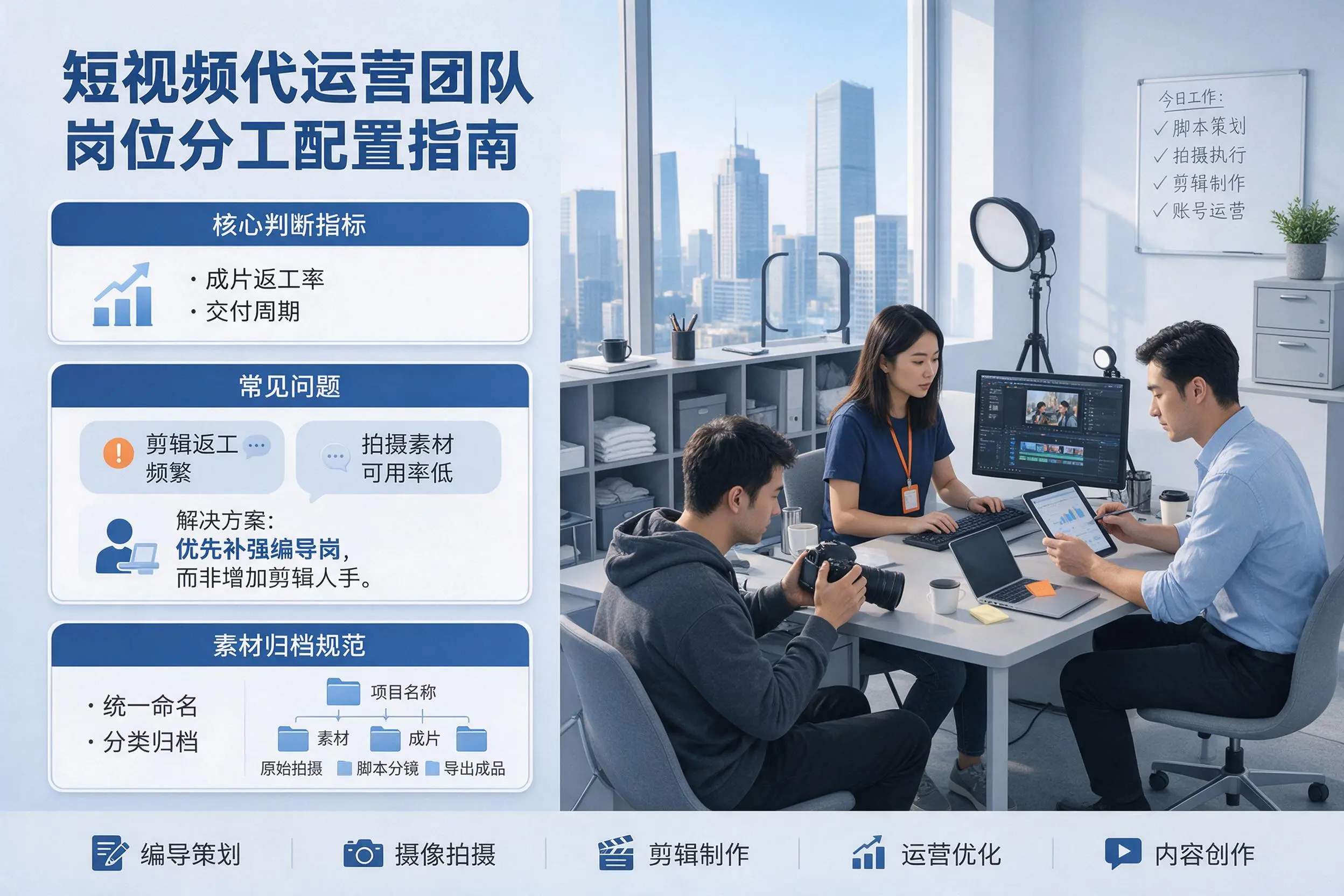 短视频代运营团队如何配置?信阳企业岗位分工科普说明