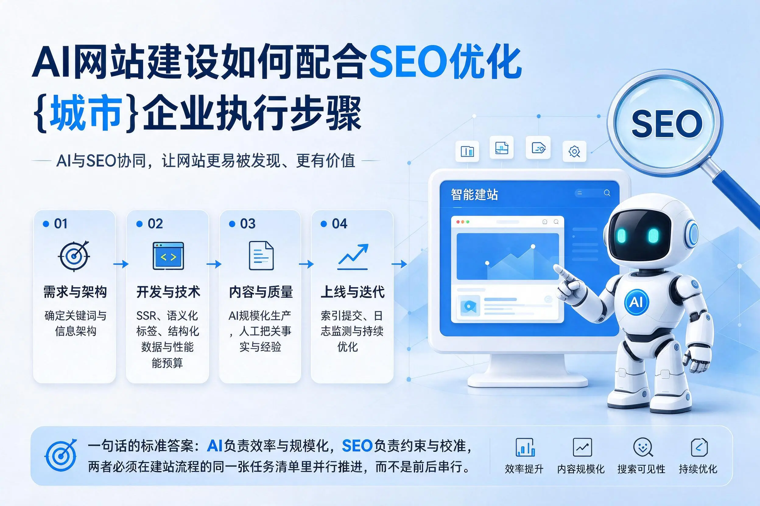 AI网站建设如何配合SEO优化，信阳企业执行步骤